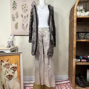 Free People Hooded Tassel Tie Long Cardigan Sweater Fairy Grunge Forest Boho M
